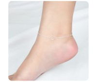 Gold Plated Twisted Circle Silver Anklet ANK-212n-GP